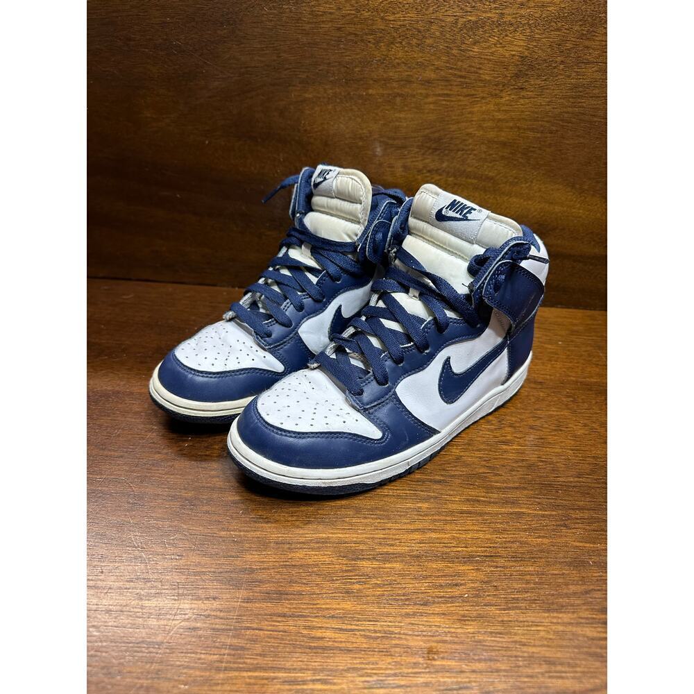 Nike Dunk High Navy Sneaker Shoe Unisex 6.5Y Athletic Retro Basketball Youth - Picture 2 of 7